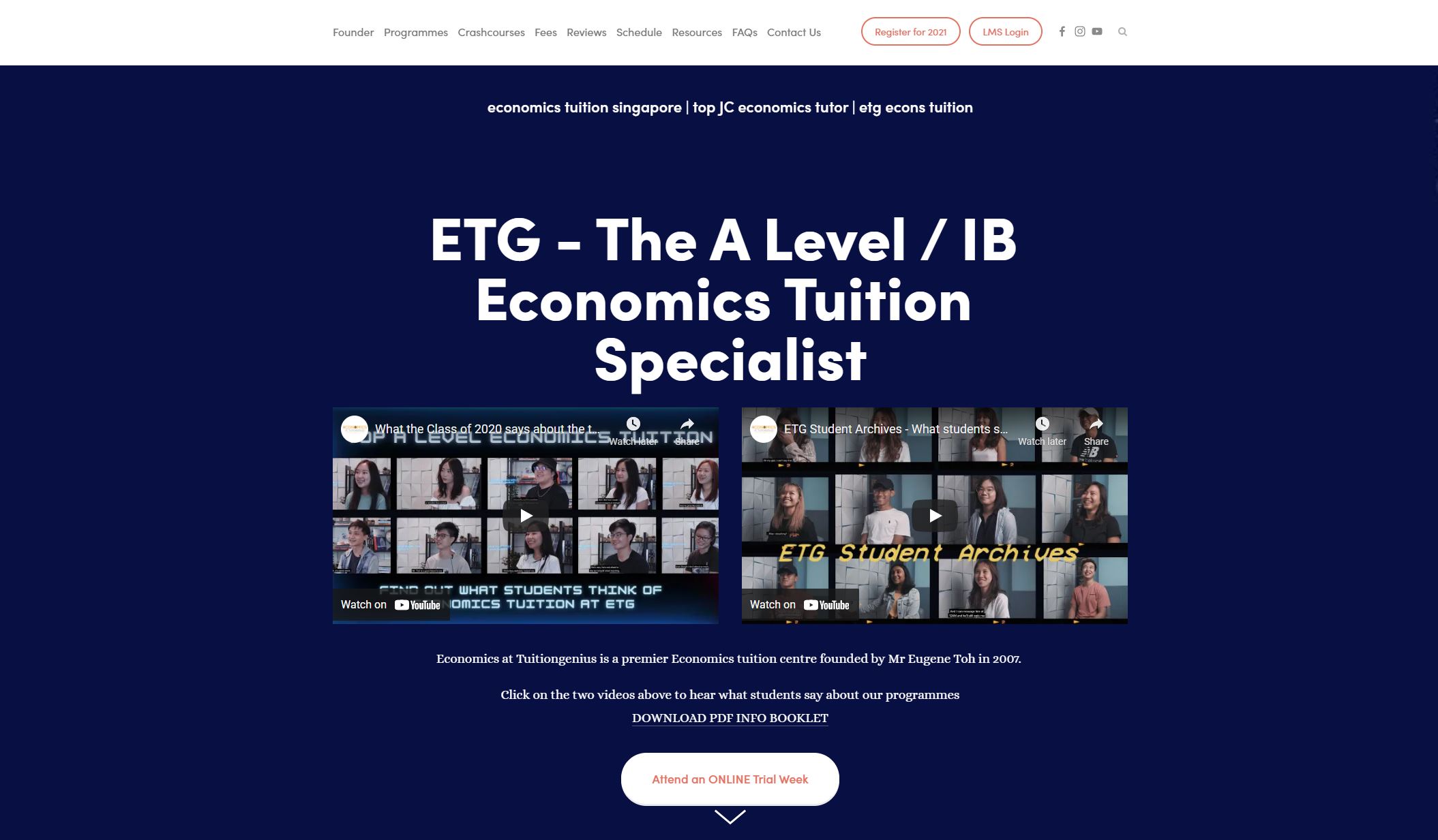Economics Tuition Genius JC Tuition